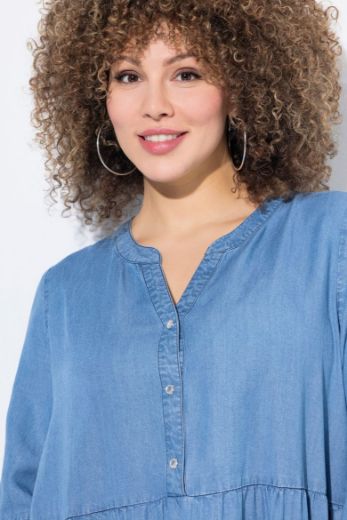 Plus size veliki brojevi Haljina midi 3/4 rukava A kroja za punije