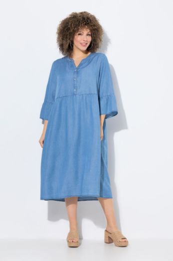 Plus size veliki brojevi Haljina midi 3/4 rukava A kroja za punije