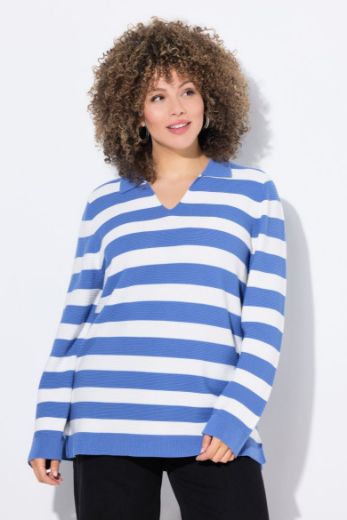 Plus size veliki brojevi Pulover dugih rukava V ovratnika za punije