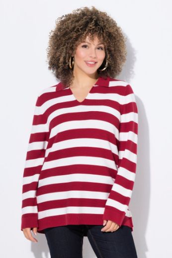 Plus size veliki brojevi Pulover dugih rukava V ovratnika za punije