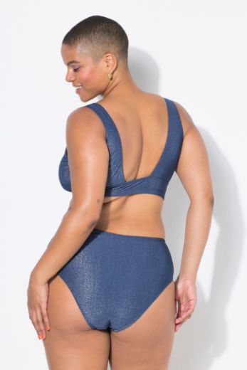 Plus size veliki brojevi Kupaće gaće visokog struka sa svjetlucavim efektom za punije