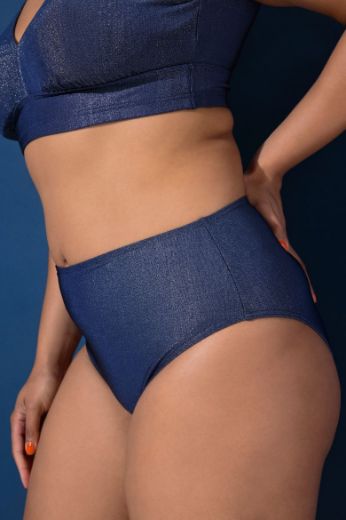 Plus size veliki brojevi Kupaće gaće visokog struka sa svjetlucavim efektom za punije