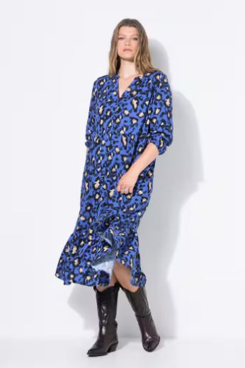 Plus size veliki brojevi Haljina od muslina s leopard uzorkom za punije