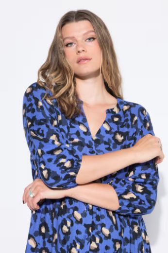 Plus size veliki brojevi Haljina od muslina s leopard uzorkom za punije