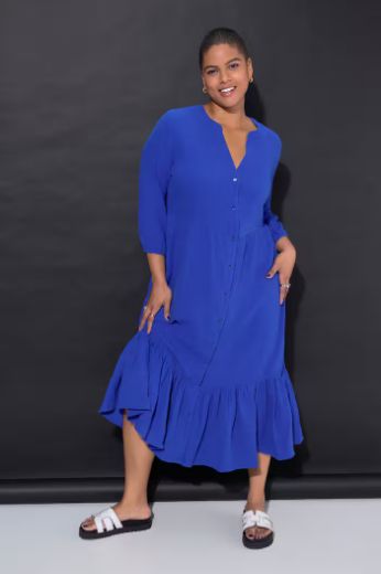 Plus size veliki brojevi Haljina od muslina za punije
