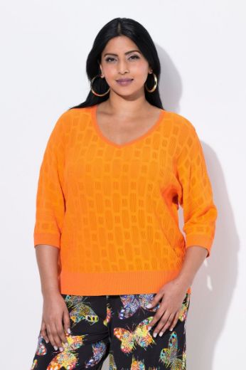 Plus size veliki brojevi Pulover 3/4 rukava V ovratnika za punije