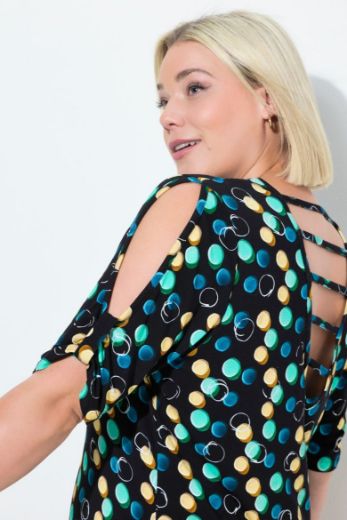 Plus size veliki brojevi Haljina midi kratkih rukava V ovratnika za punije
