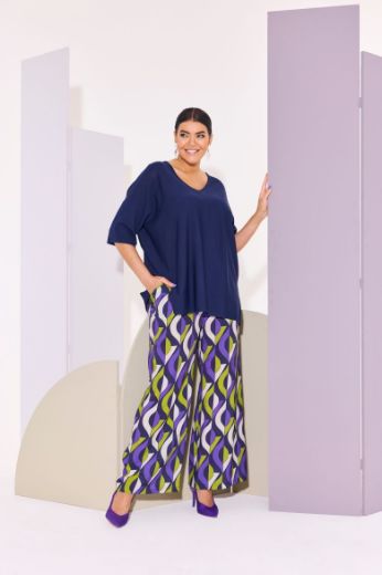 Plus size veliki brojevi Hlače elastičnog struka širokih nogavica za punije