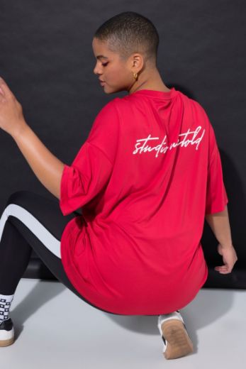 Plus size veliki brojevi Majica šireg kroja s natpisom na leđima za punije