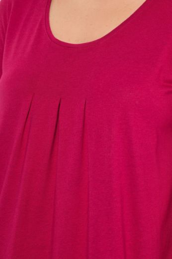 Plus size veliki brojevi Majica s naborima duži model za punije