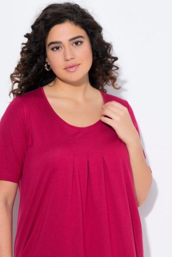 Plus size veliki brojevi Majica s naborima duži model za punije