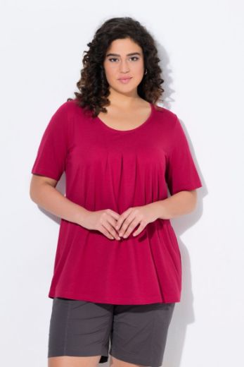 Plus size veliki brojevi Majica s naborima duži model za punije