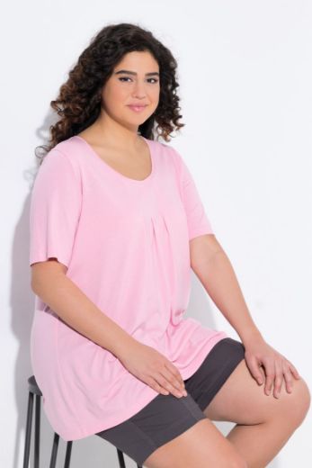 Plus size veliki brojevi Majica s naborima duži model za punije