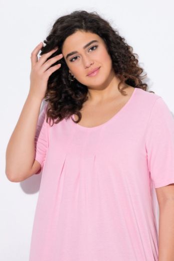 Plus size veliki brojevi Majica s naborima duži model za punije