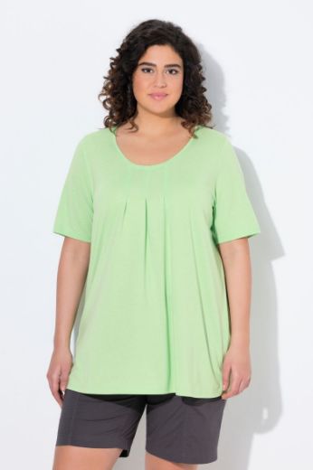 Plus size veliki brojevi Majica s naborima duži model za punije