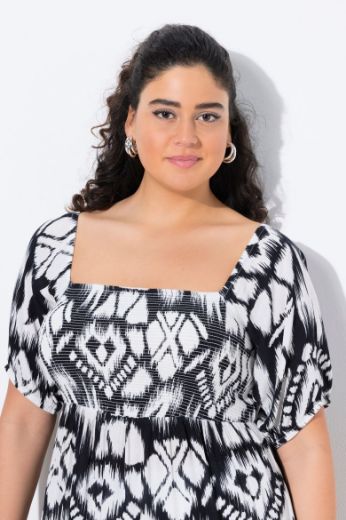 Plus size veliki brojevi Tunika kratkih rukava s printom za punije