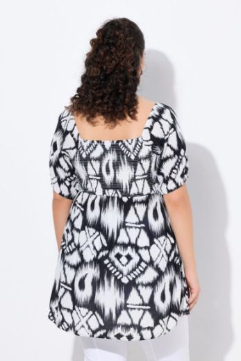Plus size veliki brojevi Tunika kratkih rukava s printom za punije