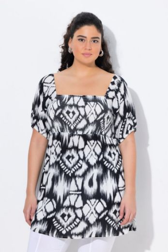 Plus size veliki brojevi Tunika kratkih rukava s printom za punije