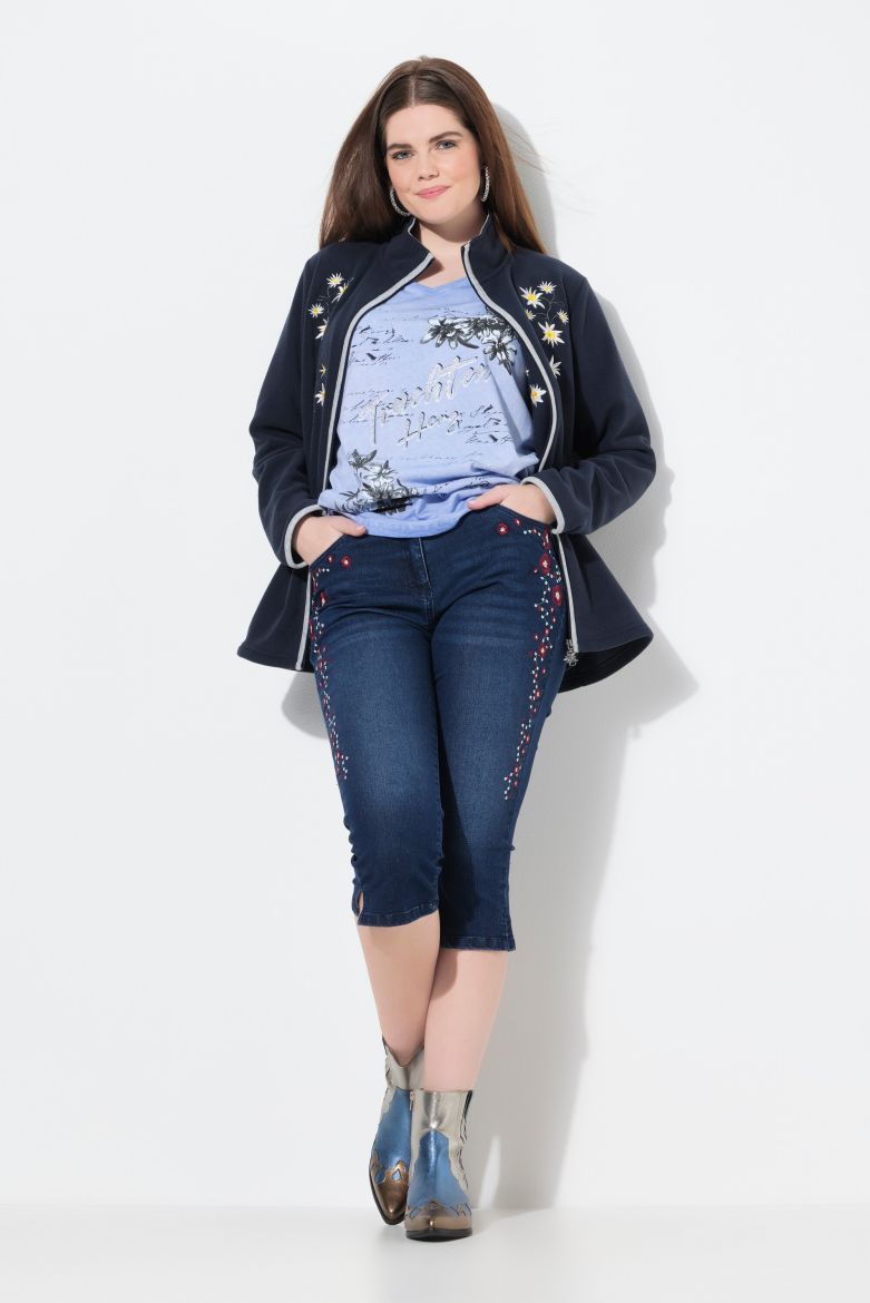 Plus size veliki brojevi Traperice Capri za punije