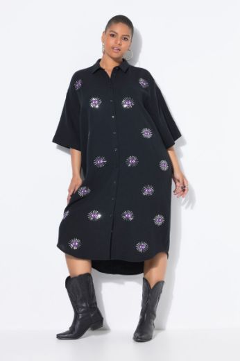 Plus size veliki brojevi Haljina midi 3/4 rukava za punije