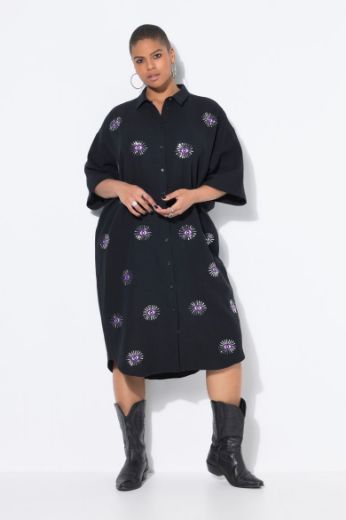 Plus size veliki brojevi Haljina midi 3/4 rukava za punije