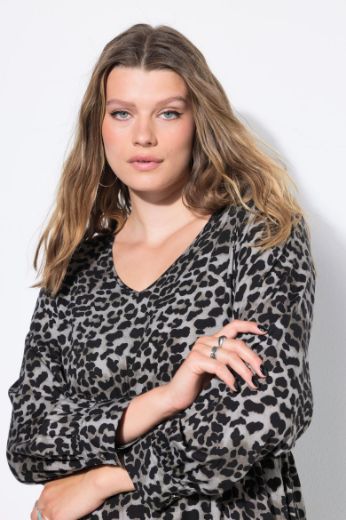 Plus size veliki brojevi Haljina midi dugih rukava za punije