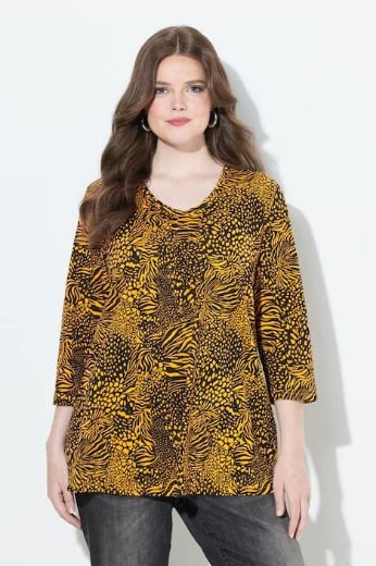 Plus size veliki brojevi Majica s 3/4 rukavima životinjskog printa A kroja za punije