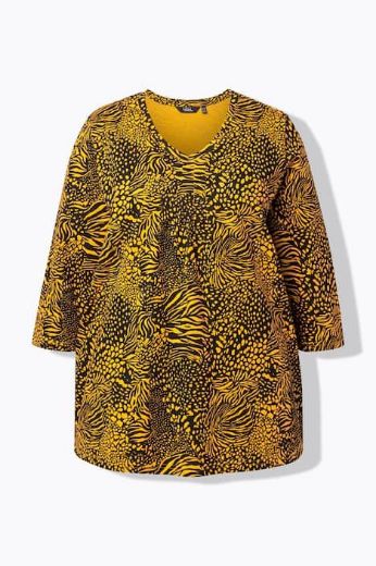 Plus size veliki brojevi Majica s 3/4 rukavima životinjskog printa A kroja za punije