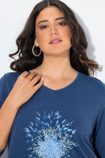 Plus size veliki brojevi Majica 3/4 rukava dužeg A kroja za punije