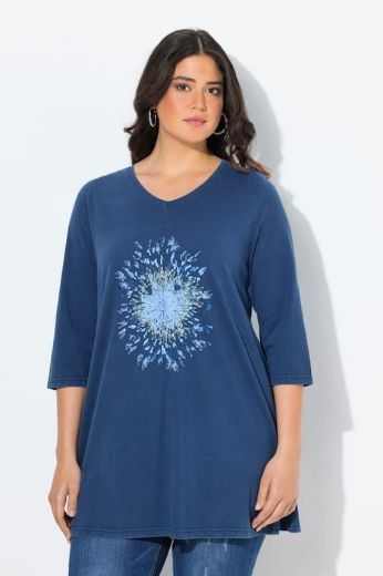 Plus size veliki brojevi Majica 3/4 rukava dužeg A kroja za punije