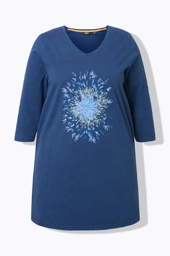 Plus size veliki brojevi Majica 3/4 rukava dužeg A kroja za punije