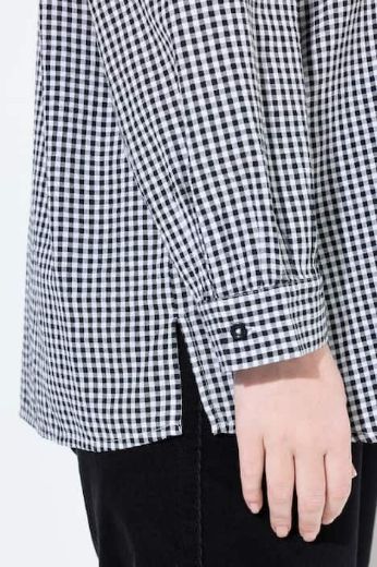 Plus size veliki brojevi Košulja dugih rukava karirana s dodatkom ukrasne mašne za punije