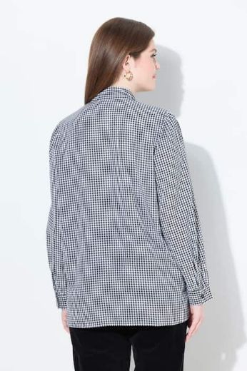 Plus size veliki brojevi Košulja dugih rukava karirana s dodatkom ukrasne mašne za punije