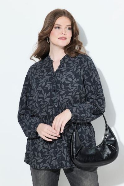 Veliki brojevi Bluza dugih rukava V ovratnika moda za punije
