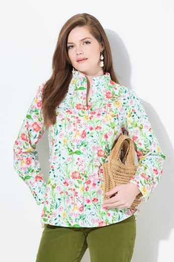 Plus size veliki brojevi Bluza dugih rukava cvjetnog motiva za punije