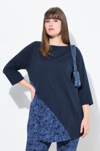 Plus size veliki brojevi Majica 3/4 rukava dužeg A kroja za punije