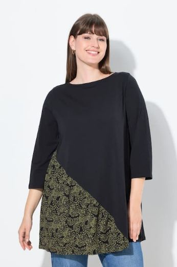 Plus size veliki brojevi Majica 3/4 rukava dužeg A kroja za punije