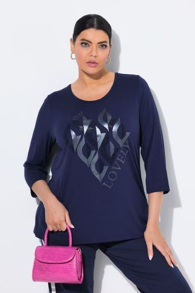 Veliki brojevi Majica 3/4 rukava moda za punije