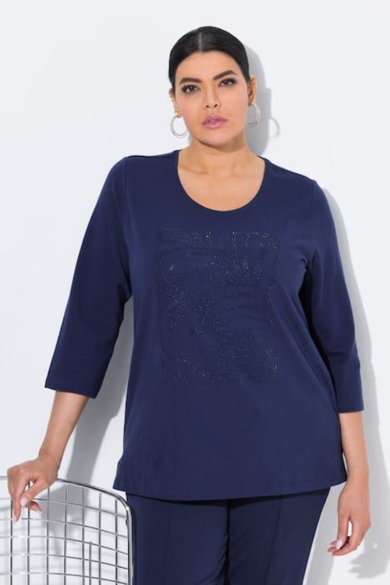 Plus size veliki brojevi Majica 3/4 rukava okruglog ovratnika za punije