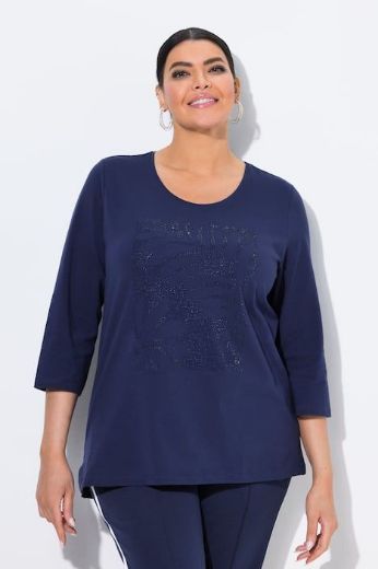 Plus size veliki brojevi Majica 3/4 rukava okruglog ovratnika za punije