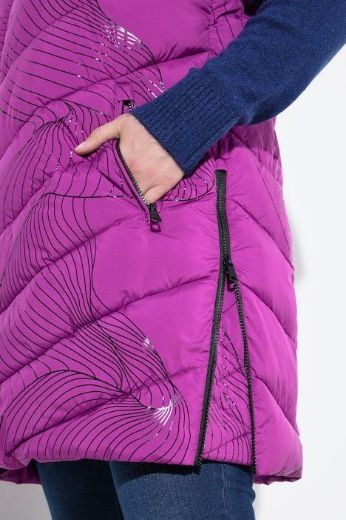 Plus size veliki brojevi Prsluk prošiveni s kapuljačom za punije