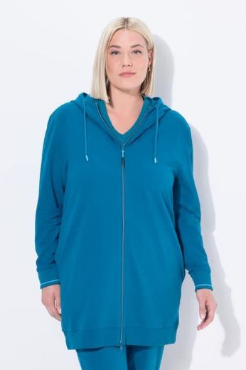 Plus size veliki brojevi Majica dugih rukava s patentnim zatvaračem i kapuljačom za punije