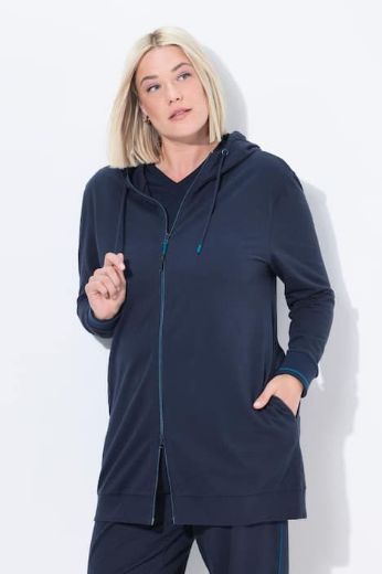 Plus size veliki brojevi Majica dugih rukava s patentnim zatvaračem i kapuljačom za punije