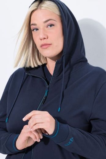 Plus size veliki brojevi Majica dugih rukava s patentnim zatvaračem i kapuljačom za punije