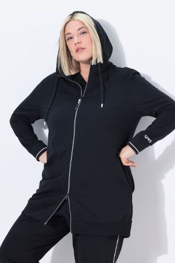 Plus size veliki brojevi Majica dugih rukava s patentnim zatvaračem i kapuljačom za punije