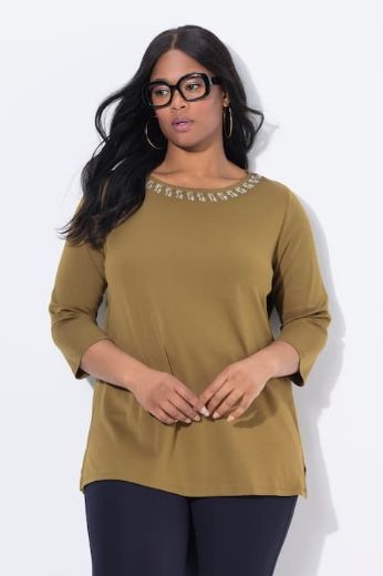 Plus size veliki brojevi Majica 3/4 rukava A kroja za punije
