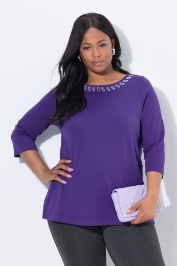 Plus size veliki brojevi Majica 3/4 rukava A kroja za punije