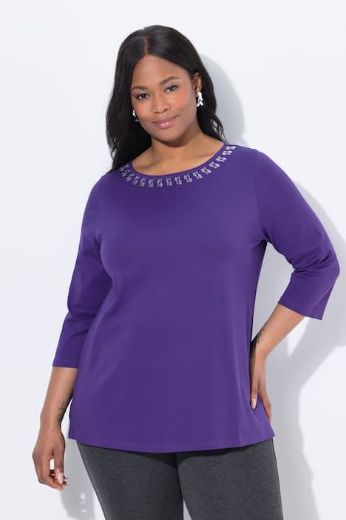 Plus size veliki brojevi Majica 3/4 rukava A kroja za punije