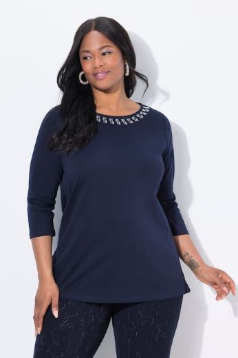Plus size veliki brojevi Majica 3/4 rukava A kroja za punije