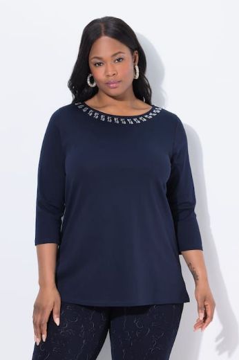 Plus size veliki brojevi Majica 3/4 rukava A kroja za punije